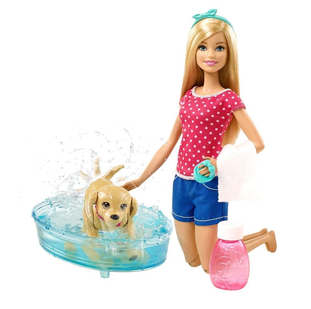 Barbie Splish Splash Pup Playset, Barbie and Dog